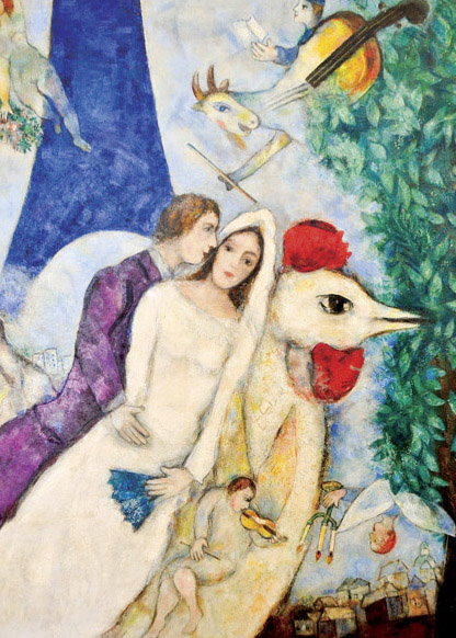 AC72 - The Bride and Groom of the Eiffel Tower by Marc Chagall - Click Image to Close